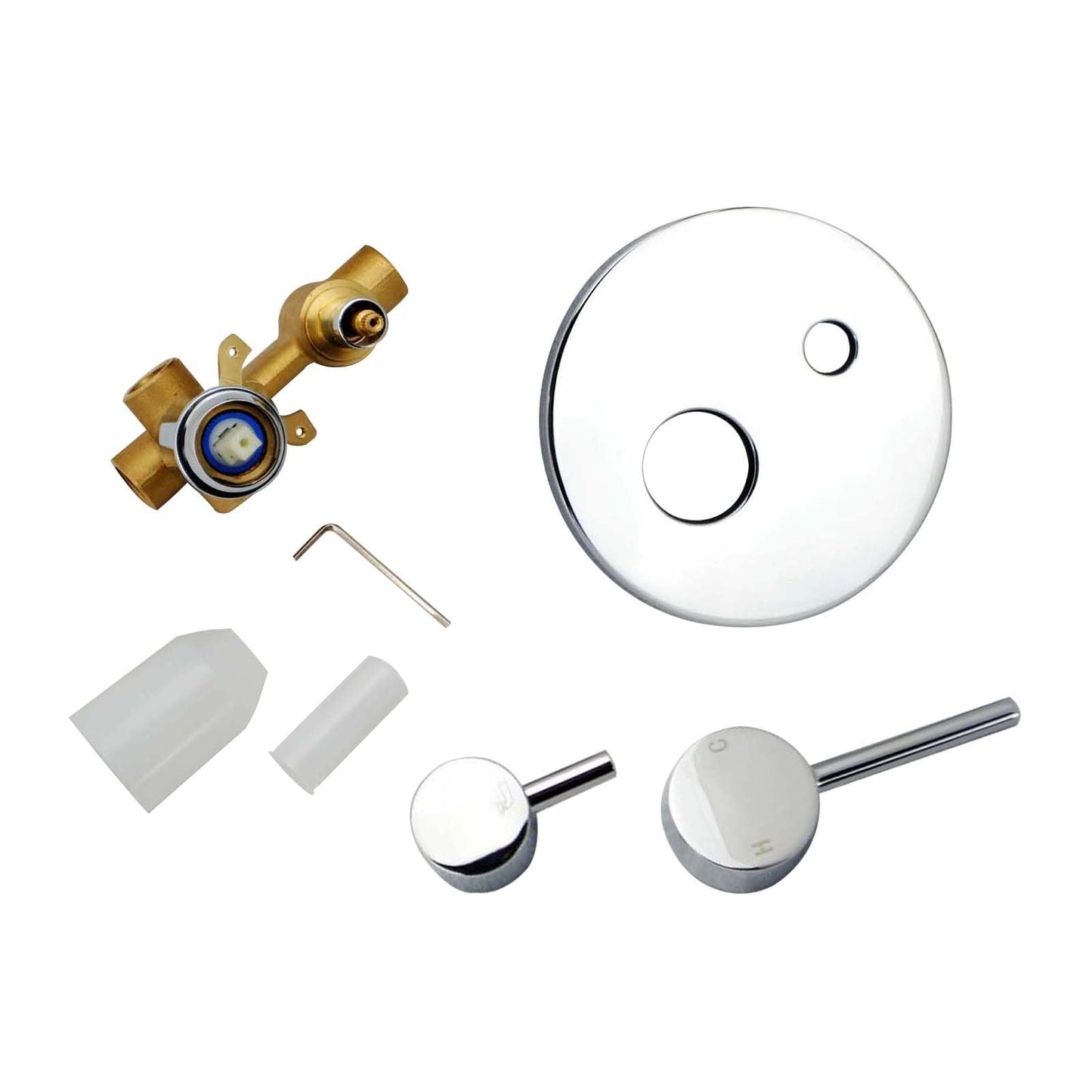 LUCID PIN Round Chrome Shower/Bath Mixer Diverter