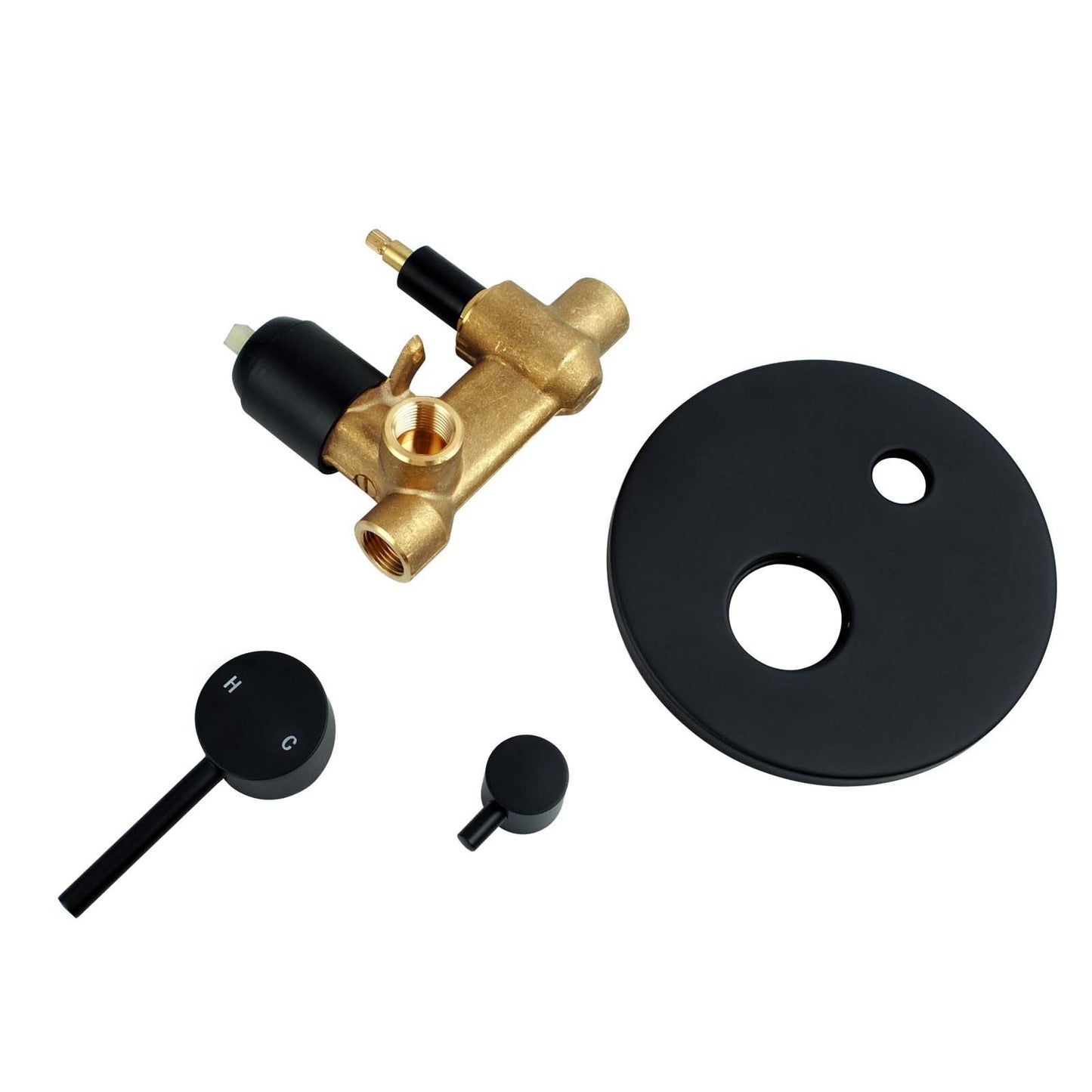 LUCID PIN Round Matte Black Shower/Bath Mixer Diverter