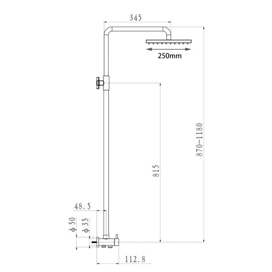 10" Round Chrome Shower Station Top/Bottom Inlet
