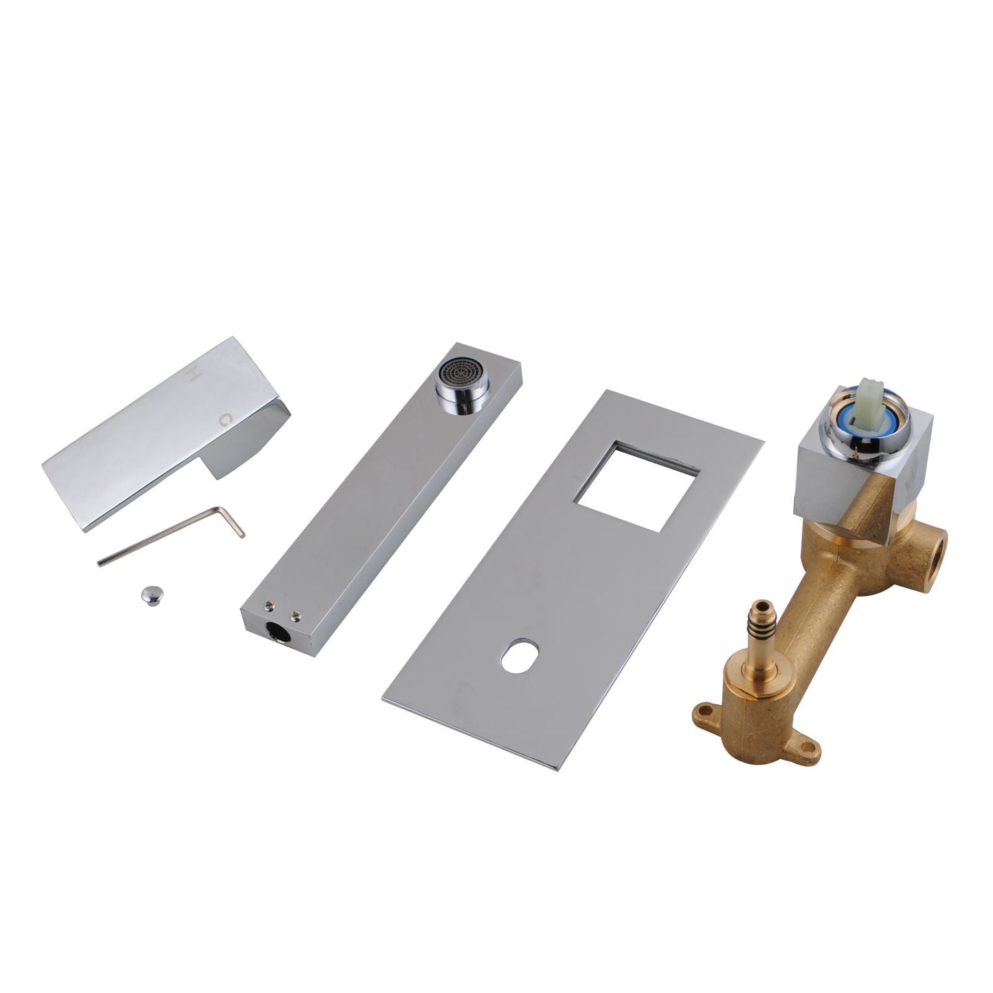 BLAZE Chrome Bathtub/Basin Wall Mixer With Spout