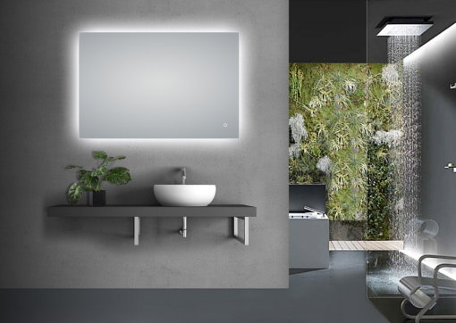 1200*800mmSharp Edge 3 Color Lighting Backlit Acrylic LED Mirror Touch Sensor Switch Defogger Pad Wall Mounted Vertical or Horizontal