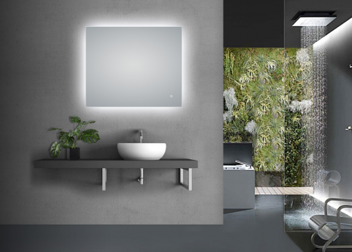 900*750mm Sharp Edge 3 Color Lighting Backlit Acrylic LED Mirror Touch Sensor Switch Defogger Pad Wall Mounted Vertical or Horizontal