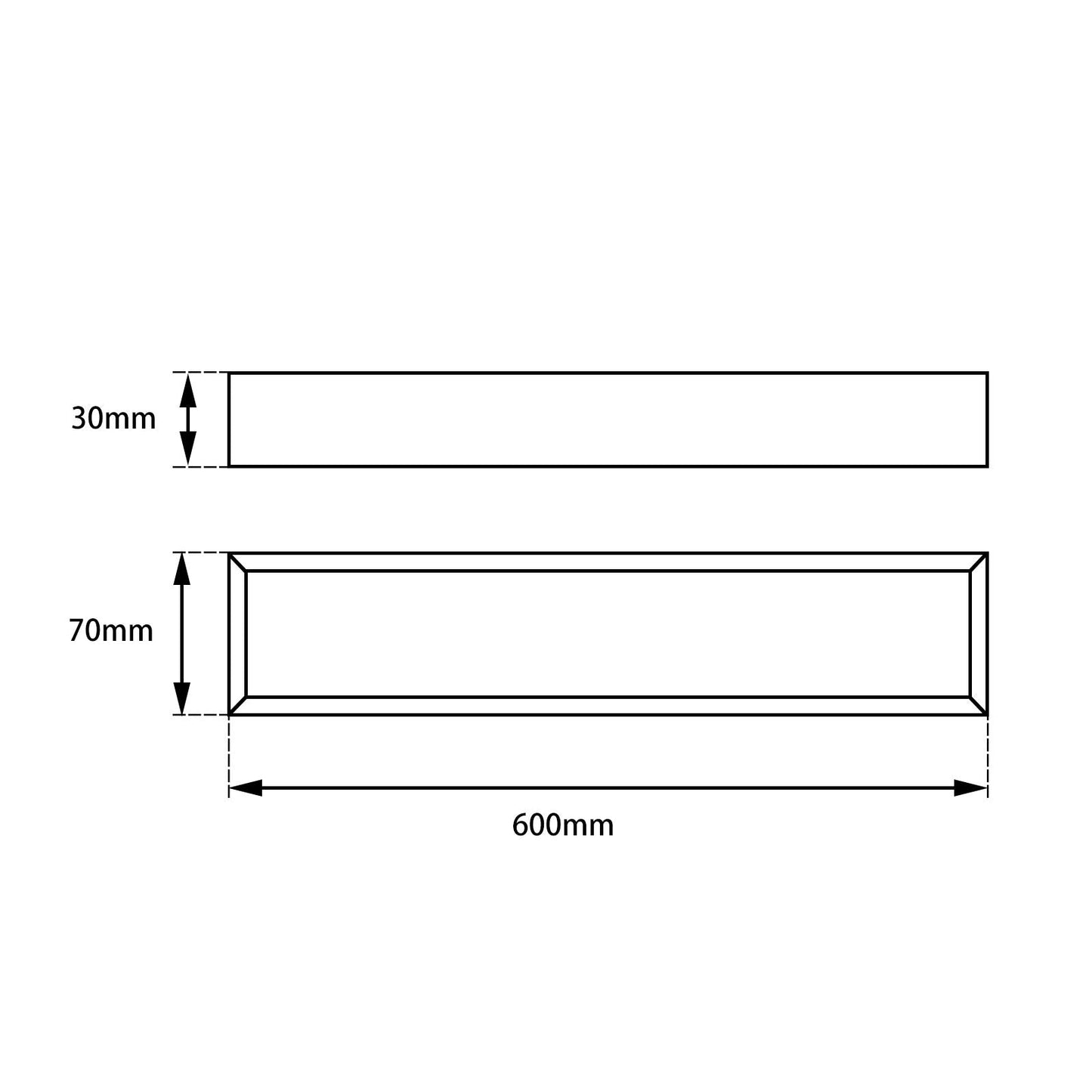 IVANO Series Black Single Towel Rail 600mm
