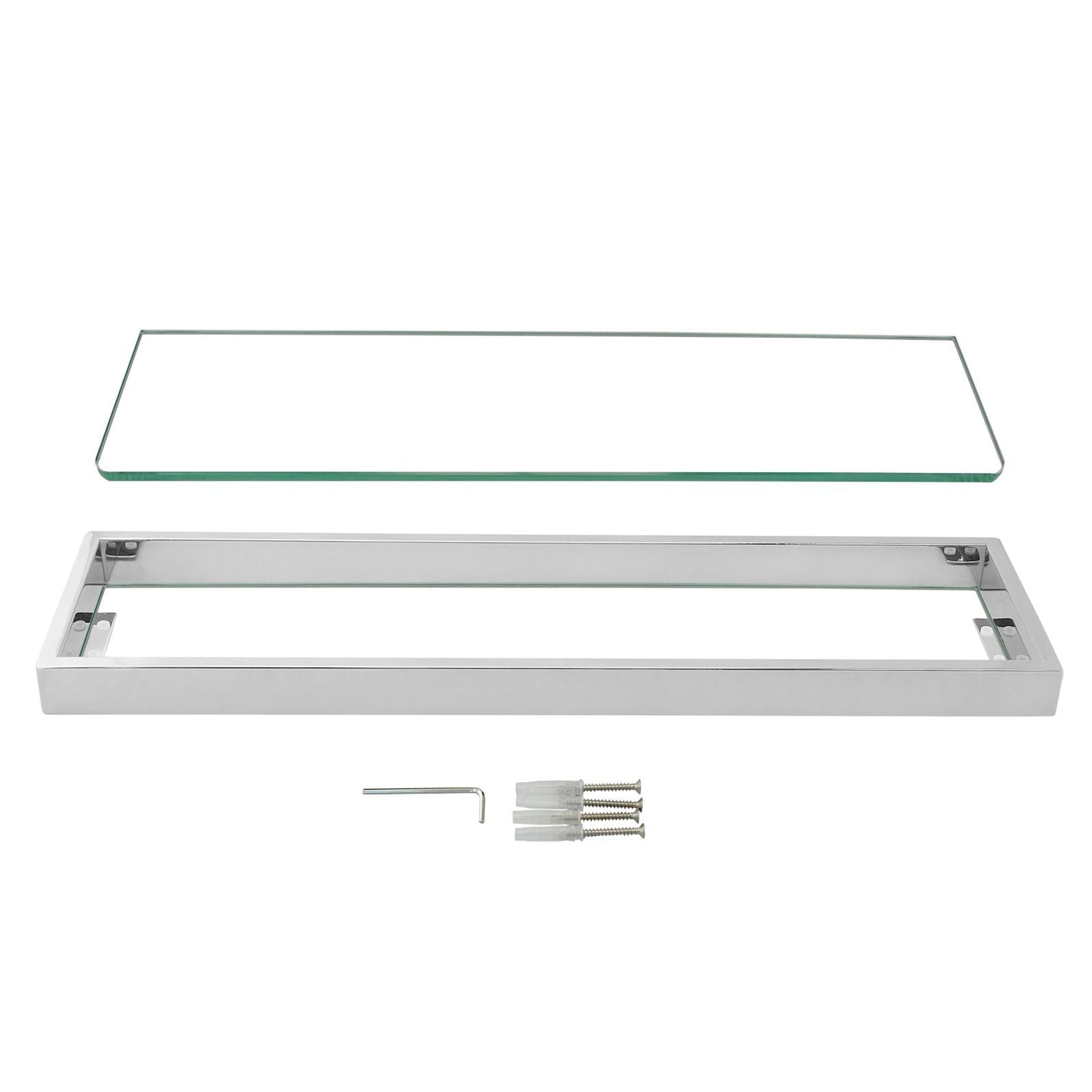 IVANO Series Chrome Glass Shelf 600mm