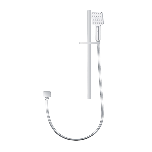 3 Functions Square Chrome Hand held Shower Set With Rail