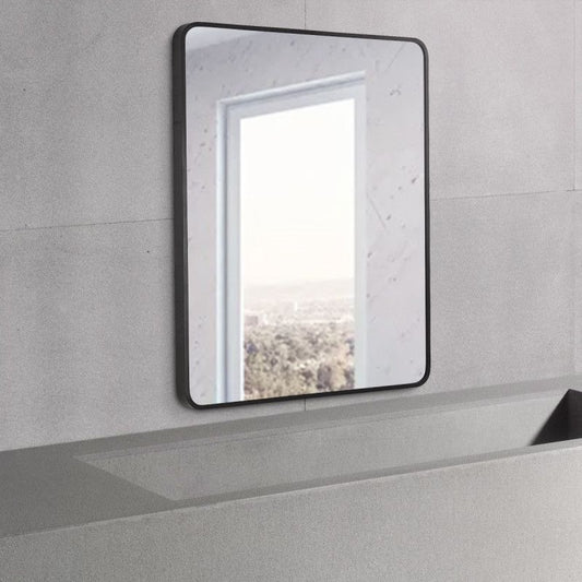 500*650*40mm Square Black Aluminium Wall Mirror