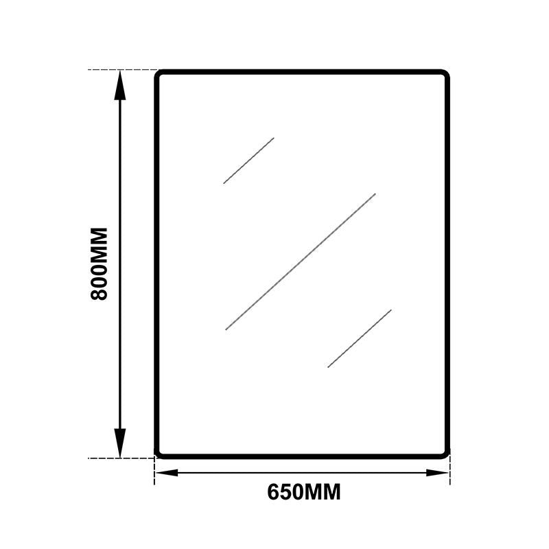 500*650*40mm Square Black Aluminium Wall Mirror