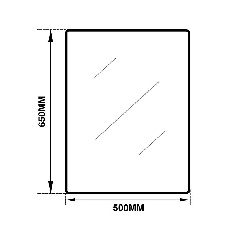 650*800*40mm Square Black Aluminium Wall Mirror