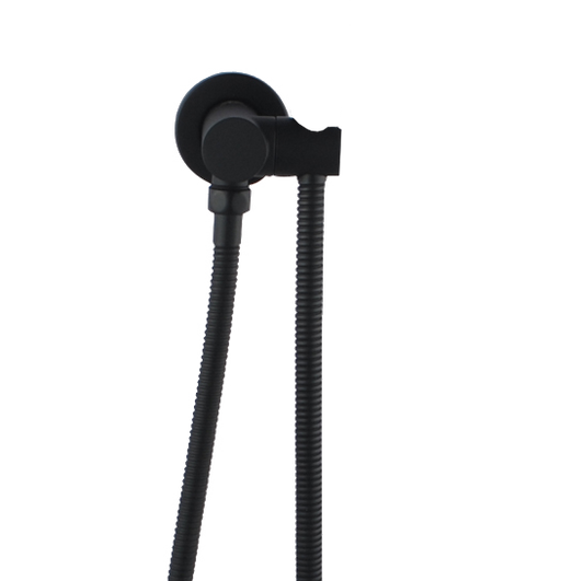 Round Black Hand held Shower Bracket Holder