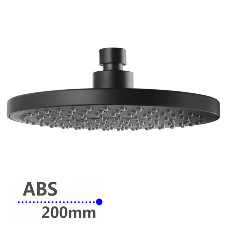 Round Matte Black Rainfall Shower Head 200mm