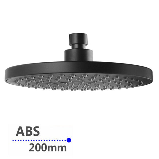 Round Matte Black Rainfall Shower Head 200mm