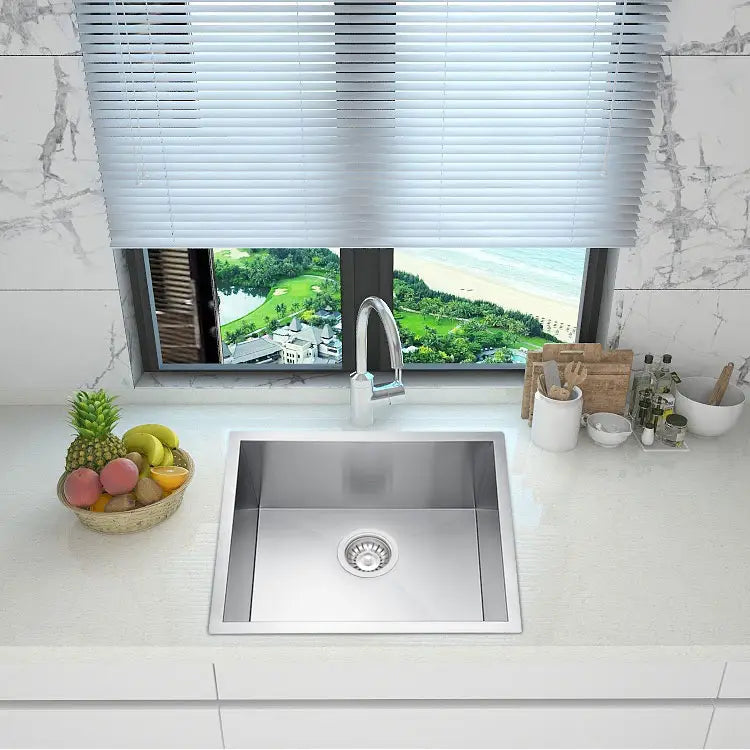 390x450x215mm 1.2mm Handmade Top/Undermount Single Bowl Kitchen Sink