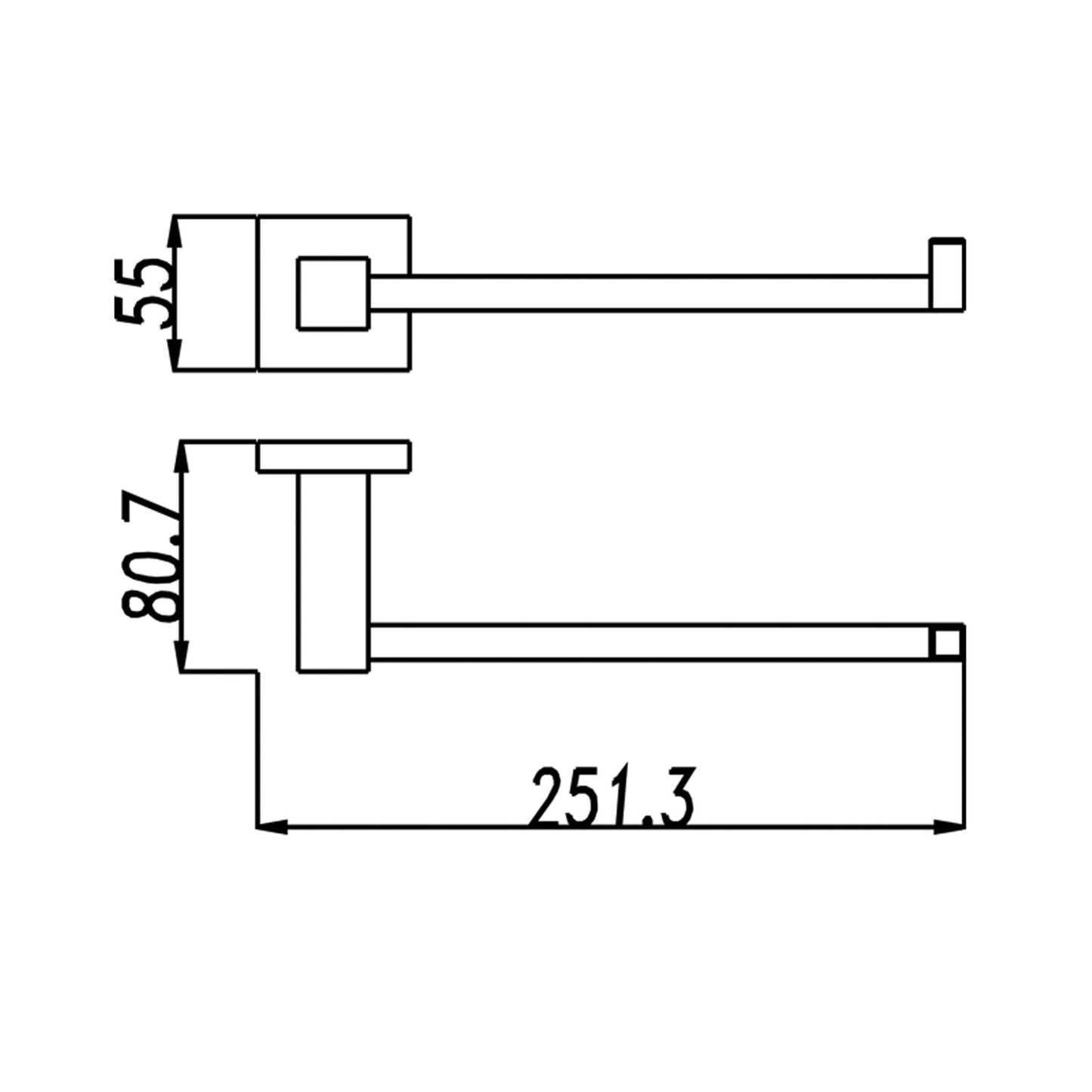 BLAZE Series Black Towel Hook Ring 250mm