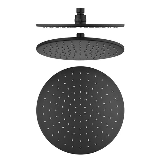 Pentro 250mm Matte Black Round Rainfall Shower Head