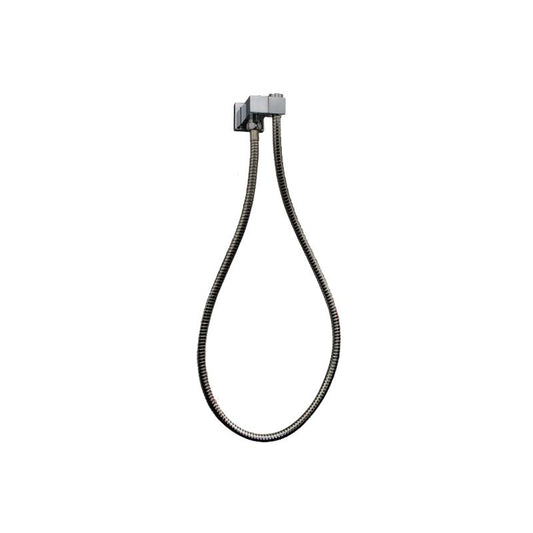 Esperia Brushed Nickel Square Shower Holder Wall Connector & Hose