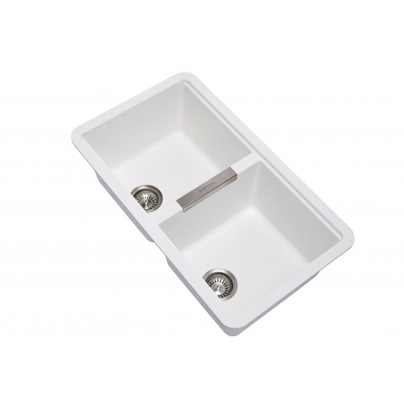 824 x 481 x 241mm Carysil CG2B3322 Double Bowls Granite Undermount Kitchen Sink
