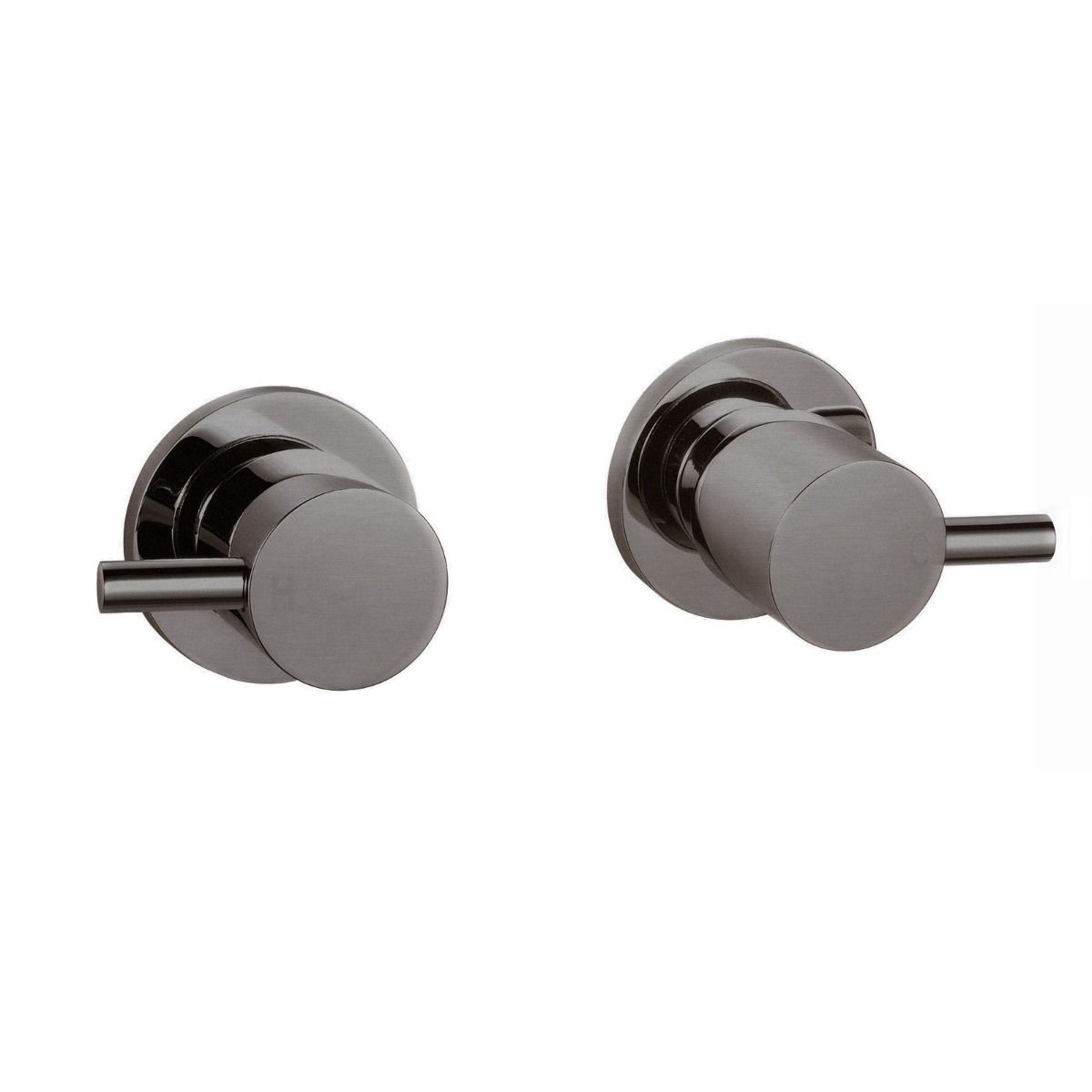 Pentro Gun Metal Grey Round Shower Taps Set