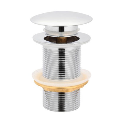 32/40mm Chrome Mushroom Solid Brass Basin Pop Up Waste NO Overflow